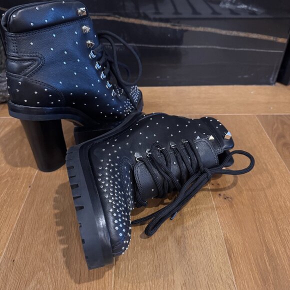 Leather biker boots Valentino Garavani - 38 1/2 Worn Once - Picture 7 of 7